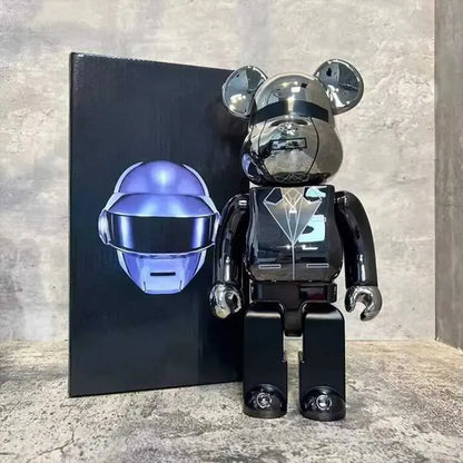 Novelty Items Bearbricks 400% 1000 Cyberpunk Daft Punk Joint Bright Face Violation Bear Collection Decorated Grizzly Bear Statue Model3 X2501091
