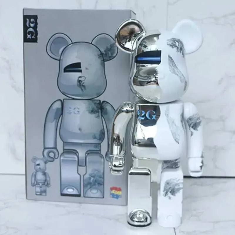 Novelty Items Bearbricks 400% 1000 Cyberpunk Daft Punk Joint Bright Face Violation Bear Collection Decorated Grizzly Bear Statue Model3 X2501091