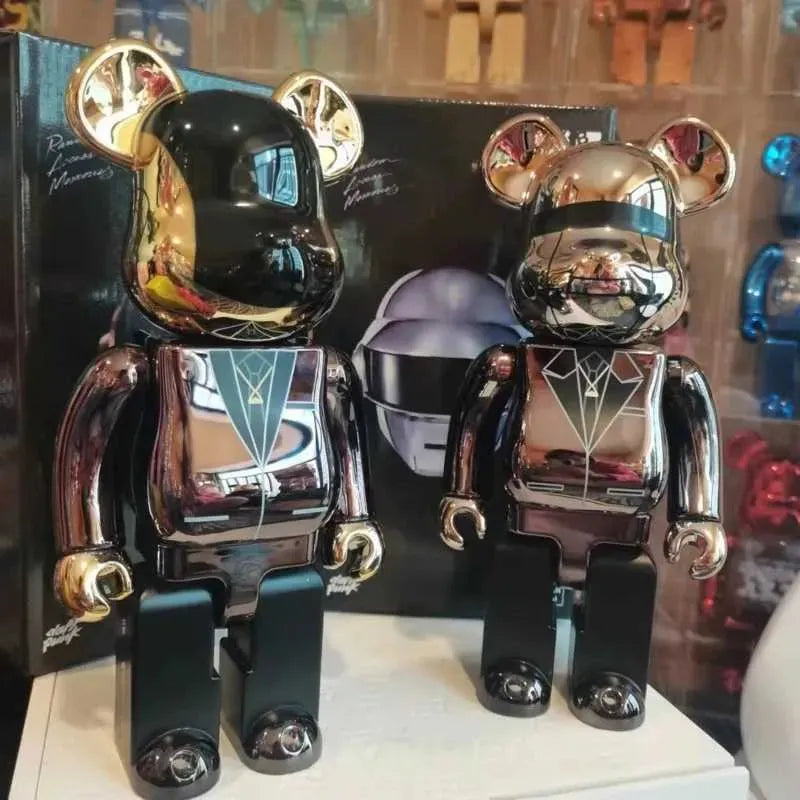 Novelty Items Bearbricks 400% 1000 Cyberpunk Daft Punk Joint Bright Face Violation Bear Collection Decorated Grizzly Bear Statue Model3 X2501091