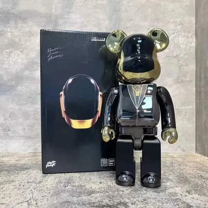 Novelty Items Bearbricks 400% 1000 Cyberpunk Daft Punk Joint Bright Face Violation Bear Collection Decorated Grizzly Bear Statue Model3 X2501091