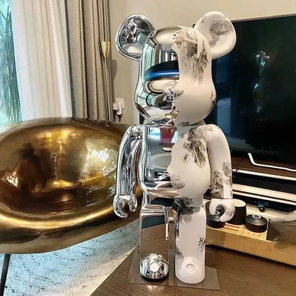 Novelty Items Bearbricks 400% 1000 Cyberpunk Daft Punk Joint Bright Face Violation Bear Collection Decorated Grizzly Bear Statue Model3 X2501091